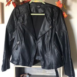 Faux leather jacket from Topshop